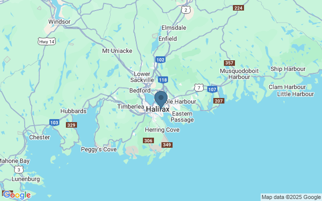 Kaart met locatie Walvissen spotten Halifax